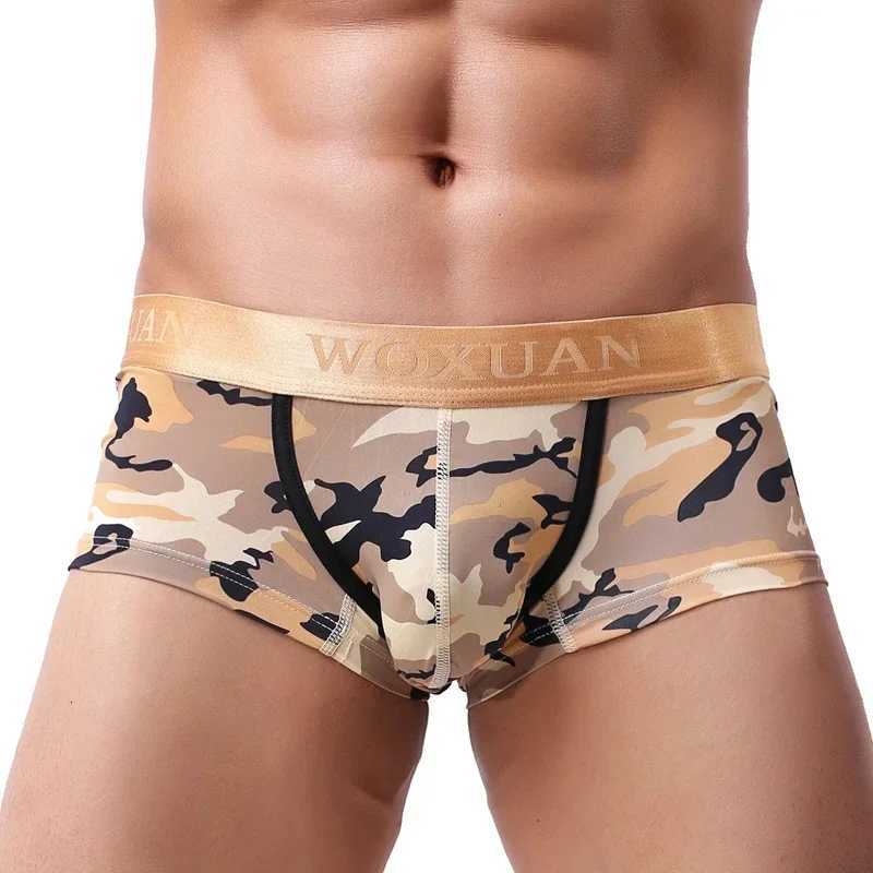 Mens Boxers Soft Underwear Comfortable Boxers Cotton Men Panties U Convex Pouch Sexy Underpants Printed Leaves Homewear ShortsT251031