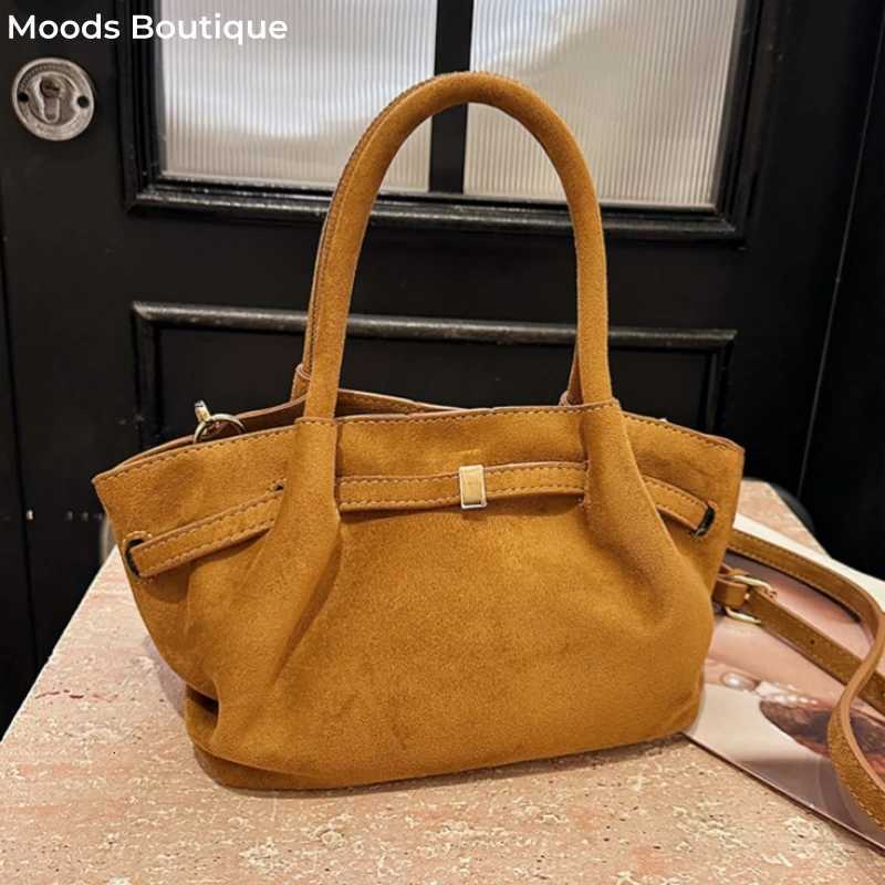 MOODS Burgundy Round Tophandle Bags For Women Soft Suede Shoulder Cross Body Cloud Bag 2024 Luxury Designer Purses And HandbagsT251031