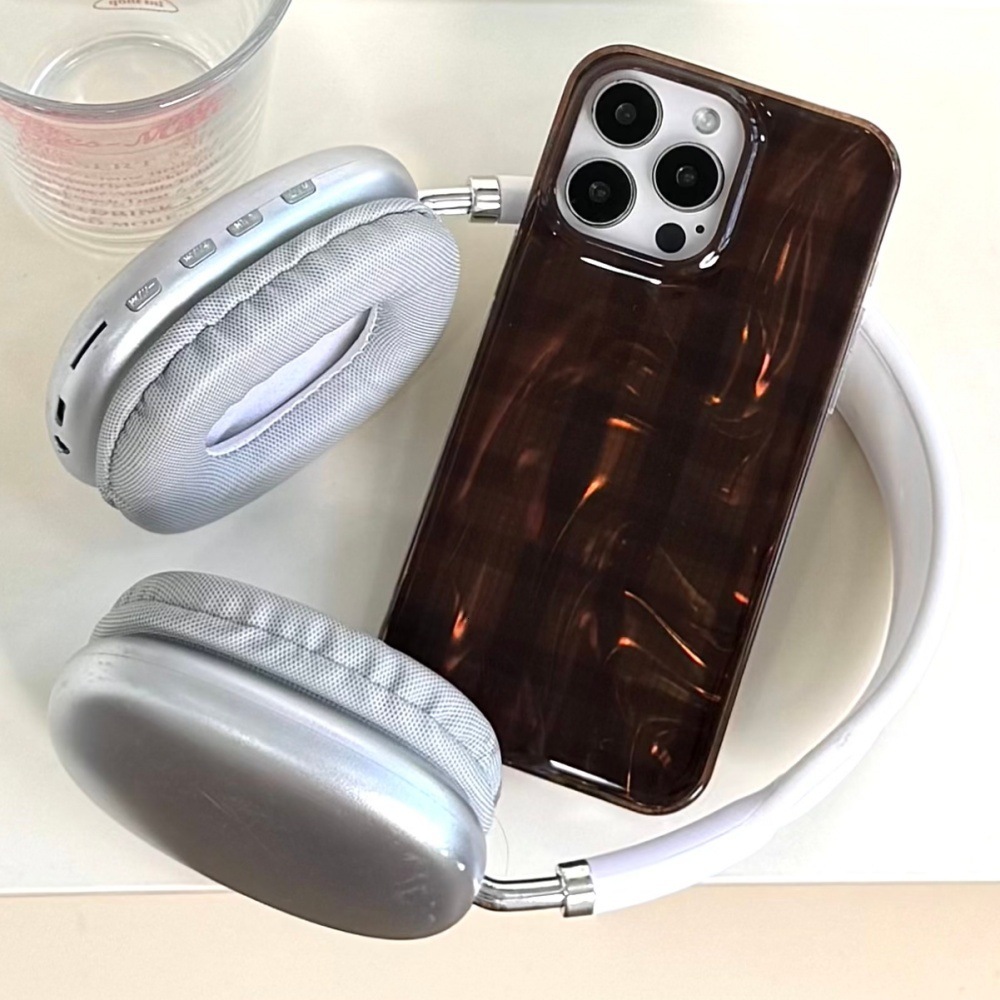 Brown Plaid Heart Pendant Phone Case Compatible with iPhone 17/16 Pro Personalized Protective Cover iPhone 15/14