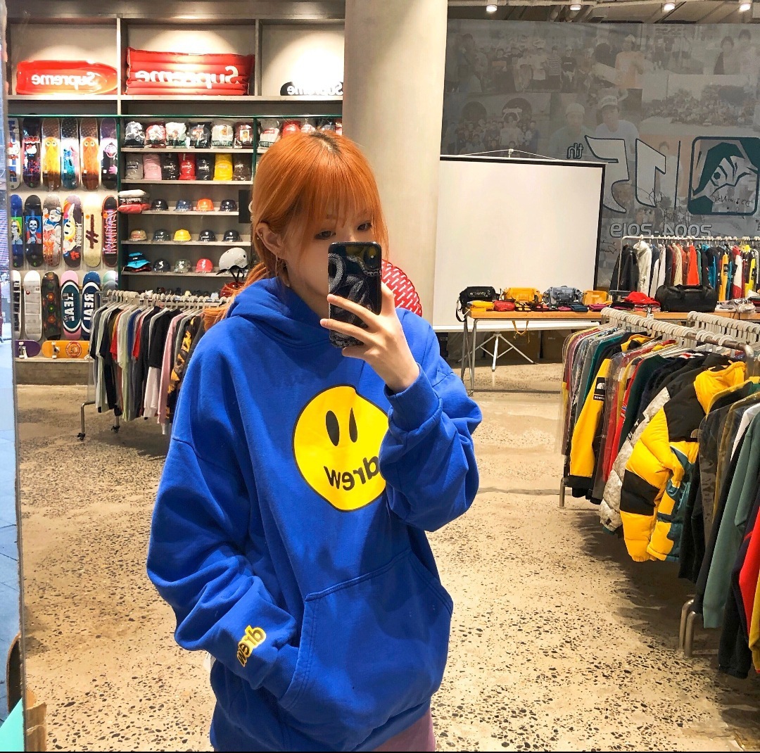 Drew Smiley Face Letter for Women, Ins Internet Celebrity Bieber Same Style, Men's Trendy High Street Fashion Brand, Couple's Hoodie