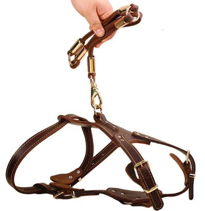 Handmade Band 7590cm Durable Soft Cow Leather Pet Dog Harness Chest Strap For German Shepherd Dogs C251031