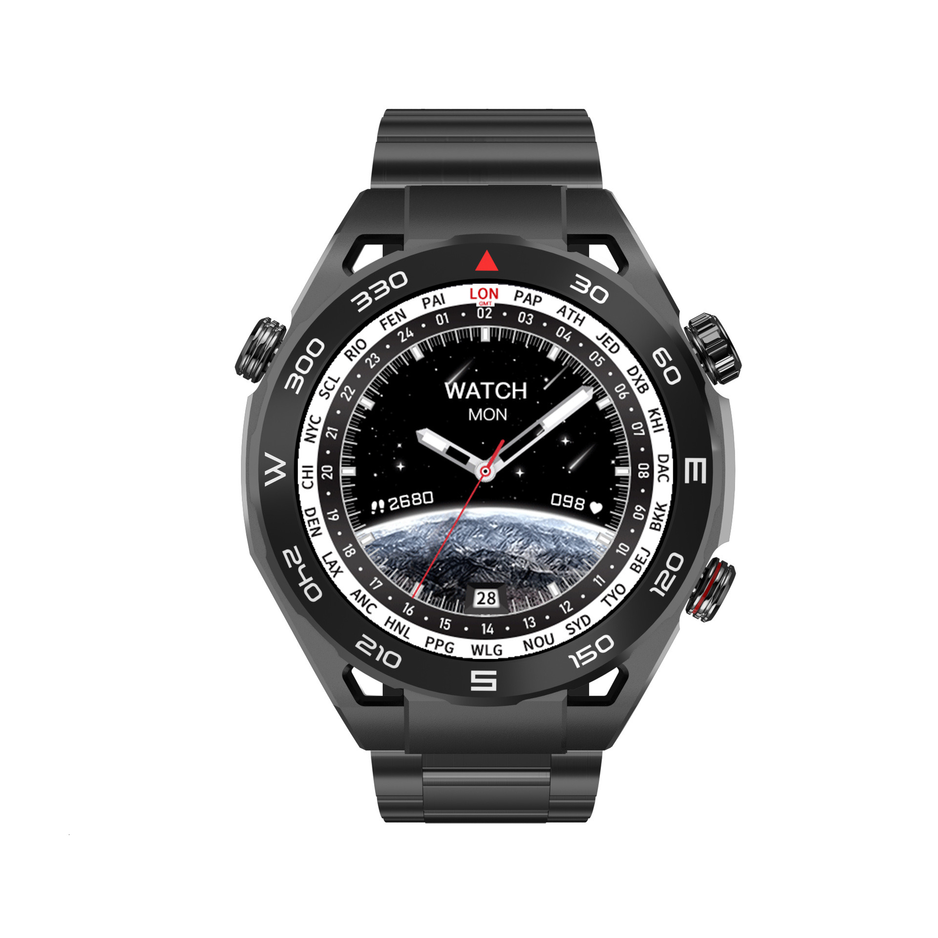 Round model 1GB memory local music playback recording compass heart rate blood oxygen Bluetooth smart sports watch