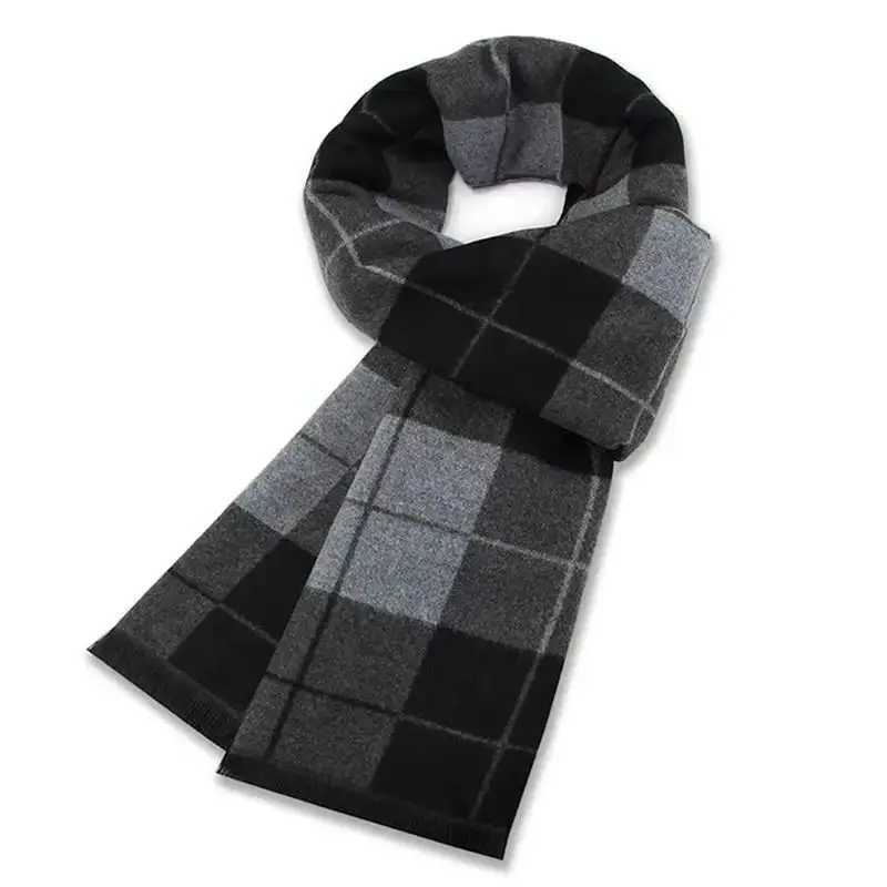 Luxury Men Scarf Winter Warm Neck Scarf For Men Scarves Casual Plaid Male Long Shawl Fashion Outdoor Shawls Man Muffler GiftW251030