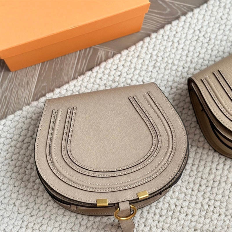 designer Marcie Saddle Bag In Grained Leather women crossbody bag brown handbag women shoulder bag lady purse