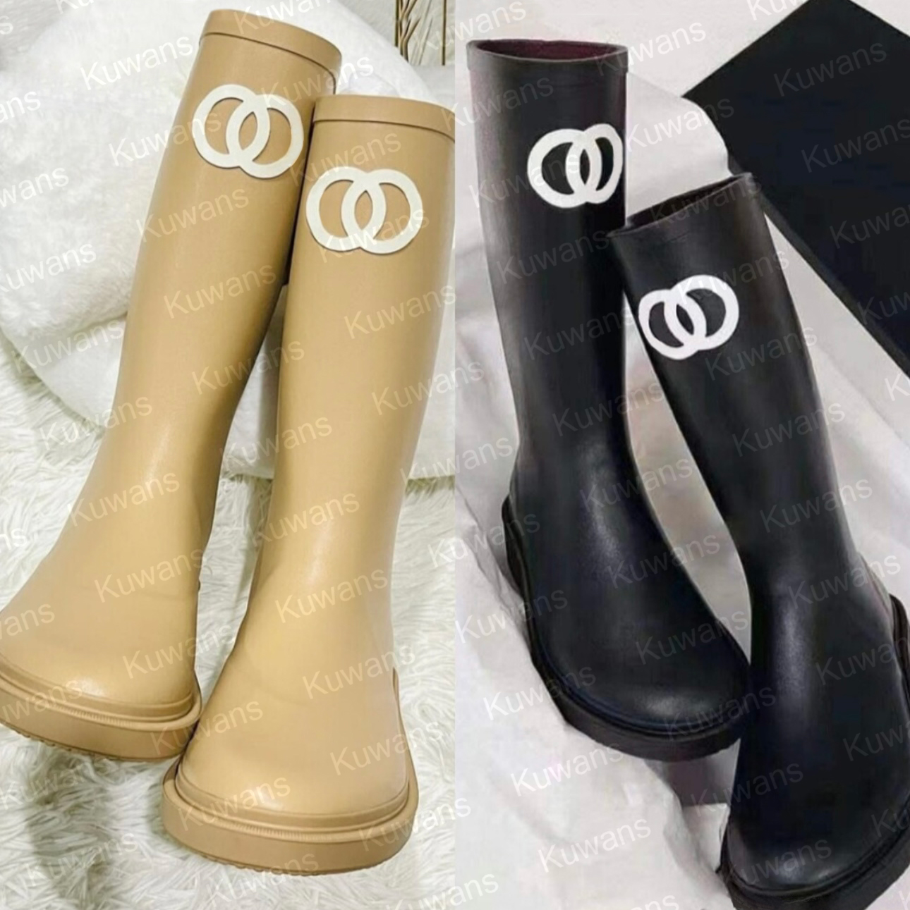 Designer Rubber Rain Boots Pink Women Luxury Snow Boot Fall Winter Summer Knee High Quality Slip On Classic 22 Casual Waterproof Footwear Cowboy booties