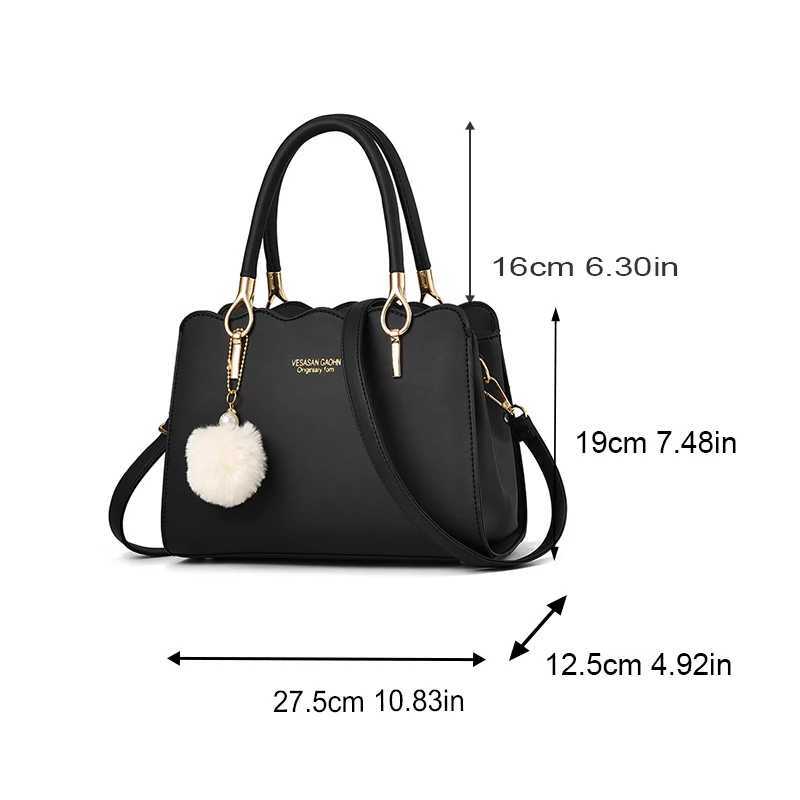 New Fashion Middle Aged Mom Shoulder Crossbody Bag Large Capacity Womens Handbag with PendantT251031