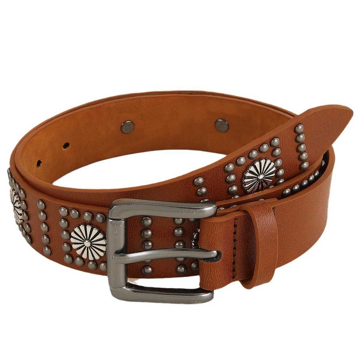 European and American Fashion Punk Style Metal Flower Accessories Claw Nail Street Personality Trend Matching Jeans BeltW251030