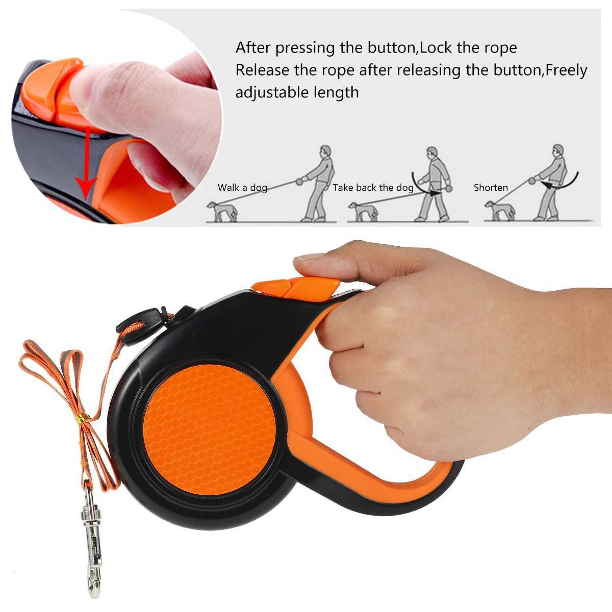 8M Retractable Dog Lead Heavy Duty Pet Walking Leash with Strong Reflective Tape NonSlip Handle for Small Medium Large Dogs C251031