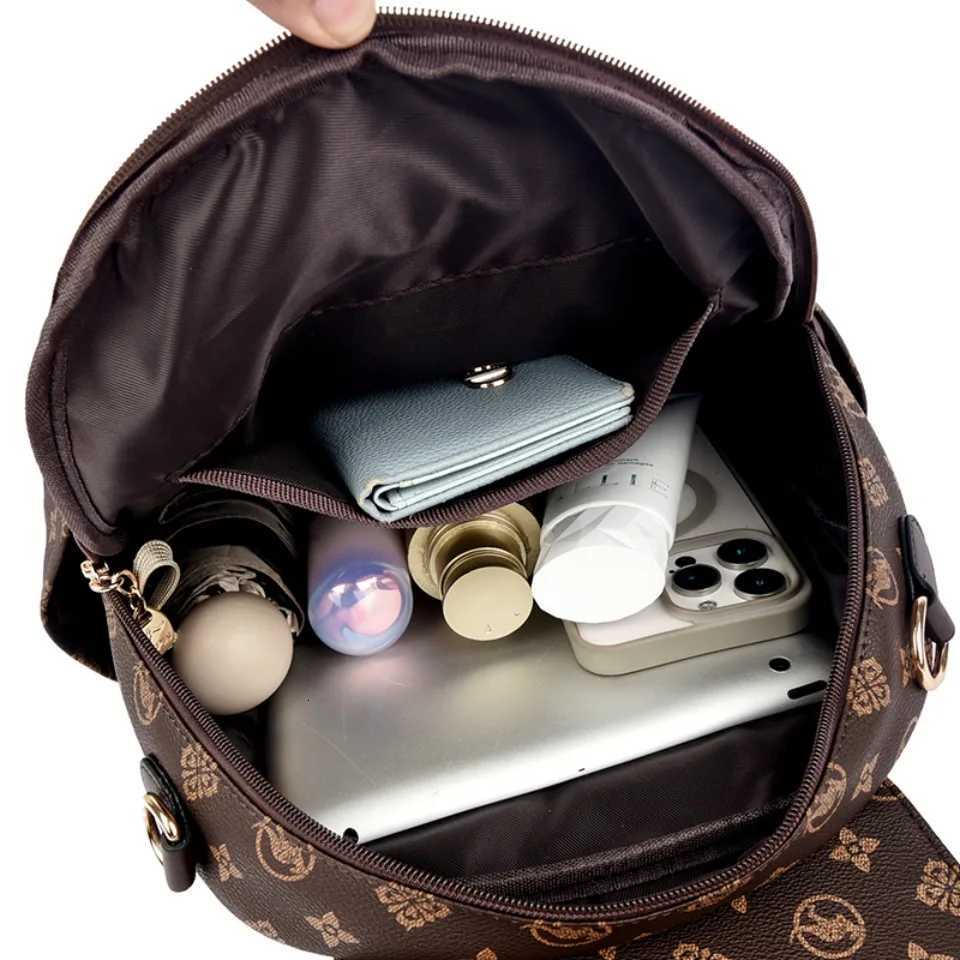 Womens Soft Leather Backpack School Bookbags for Girls Bagpack Large Capacity Designer Travel Rucksack High Quality Mochilas W251031