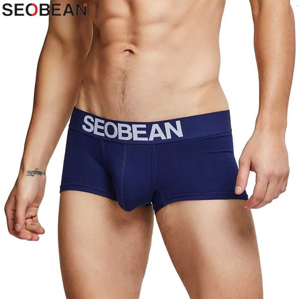 Seobean Underwear Men Solid Boxershorts Men Cotton Underpants Boxer Shorts Trunks Male PantiesT251031