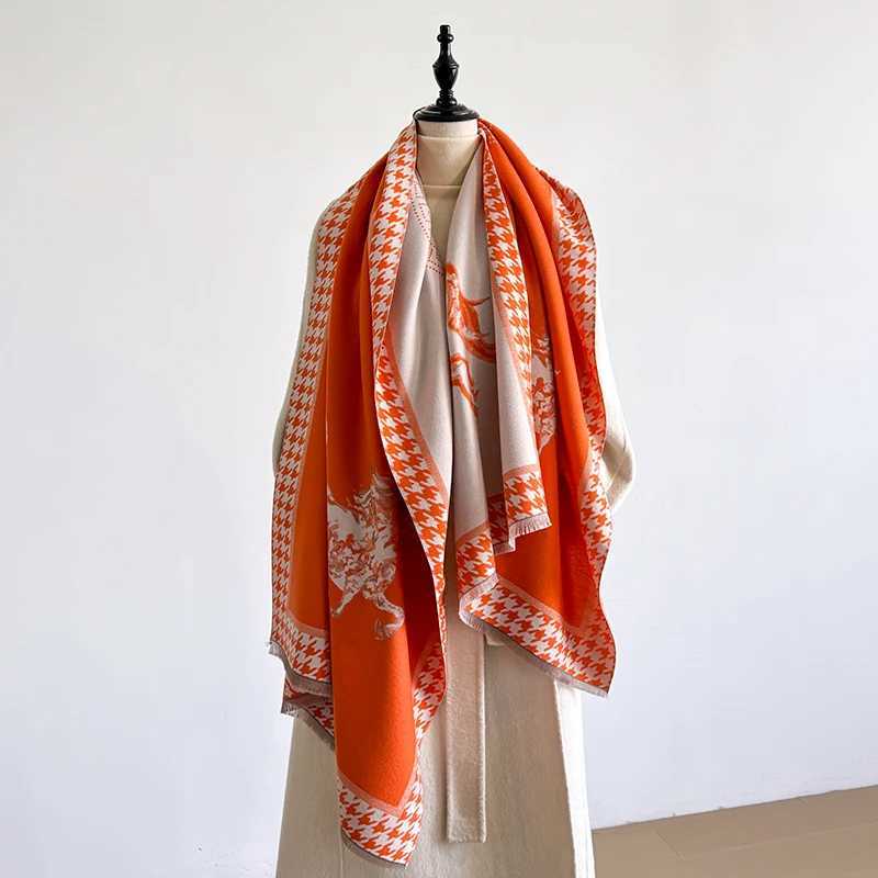 Elegant Floral Jacquard Shawl for Women Winter Thick Warm Tassel Design DoubleSided Coldproof Windproof Blanket C251031