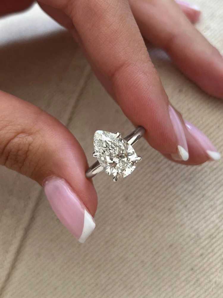 925 Sterling Silver 14 CT Zircon Sparkling Luxury Water Drop Shape Ring For Women Engagement Wedding High Quality Fine JewelryXJ251031