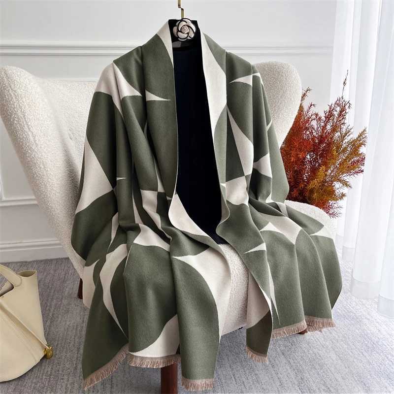 Autumn Winter Scarf for Women Jacquard Shawl Wraps Cashmere Blanket Warm Thick Stoles Lady Bufanda Poncho Scarves C251031