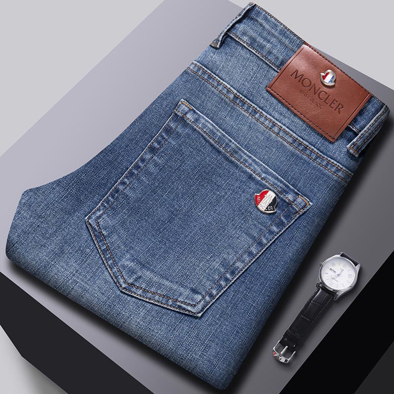 Men's Jeans Autumn Winter Men Slim Fit European American High-end Brand Small Straight Pants F311-5