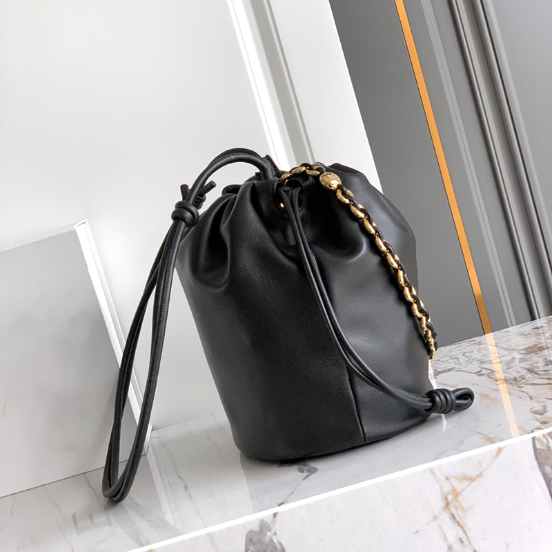 Designer bag Genuine Leather chain drawstring bucket bag multi-color light luxury niche retro design versatile for commute Fashionable Commuting Versa
