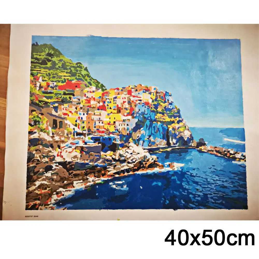 AZQSD Painting By Numbers DIY City Landscape Room Wall Art Unframed Oil Paint For Adults Home Decoration 50x40cm C251031