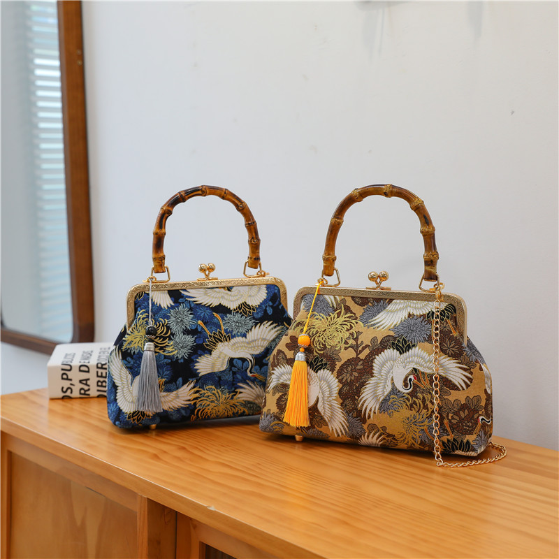 True Bamboo Handbag Cheongsam Handbag Woman Handbag Shoulder Bag Cross-Body Handbag 2025s hot