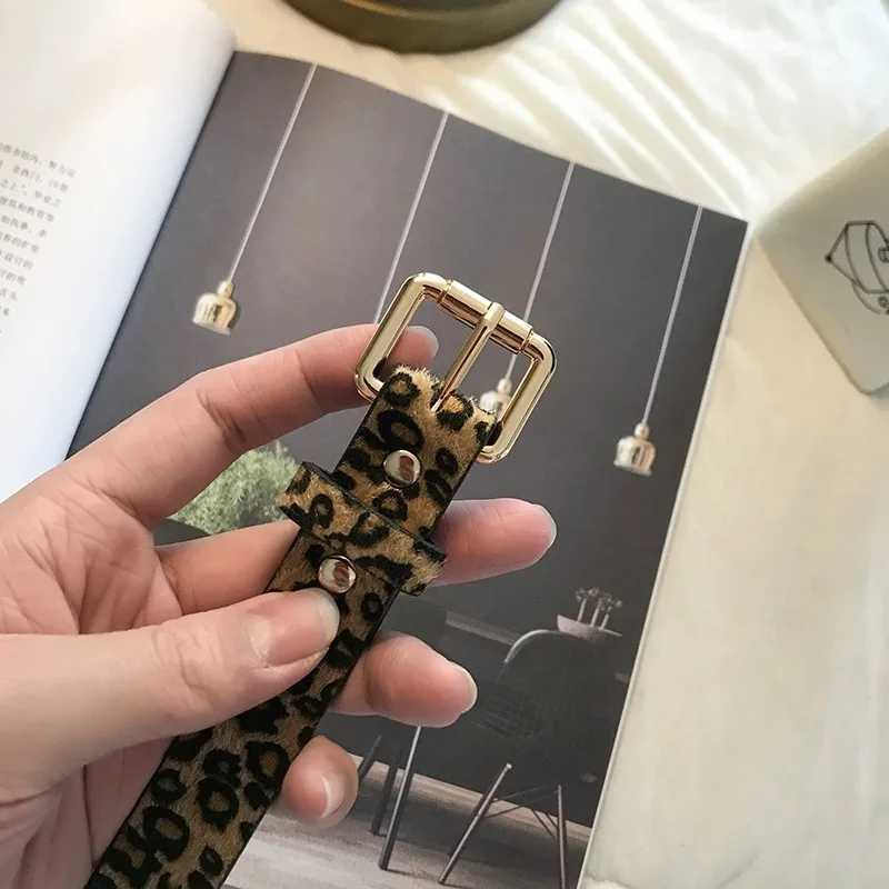 Leopard Square Buckle Snake Pattern Belt Thin Belt Fashionable and Simple Versatile Style Jeans Decoration Instagram Belt for WoW251030