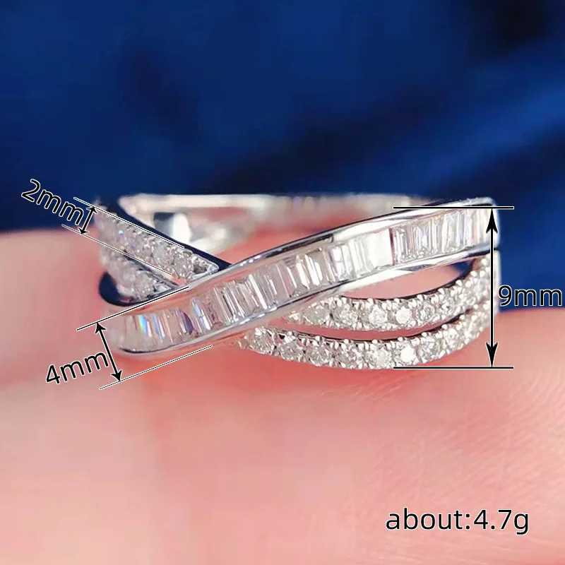 Exquisite Female Rings 925 Sterling Silver Cross Shaped Infinity Finger Rings for Women Crystal Zircon Bridal Wedding JewelryXJ251031
