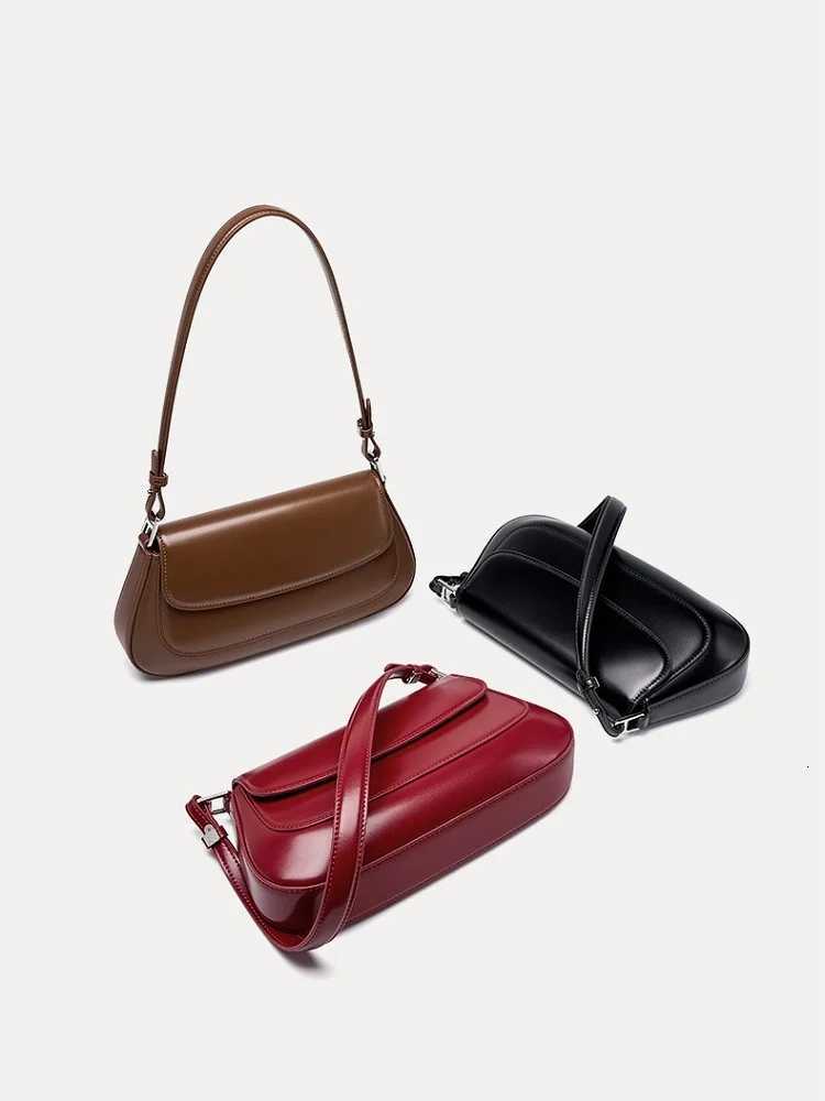 Fashion Women Crossbody Bag Genuine Leather Daily Shoulder Bag Ladies High Quality Underarm Saddle Bag for street shopping W251031