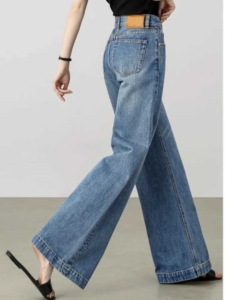 SENTUBILA Womens Vitality Denim High Waist Jeans Autumn 2025 Retro Washed Loose Fit Comfortable Commuter Pants W53NE2047 J2510311