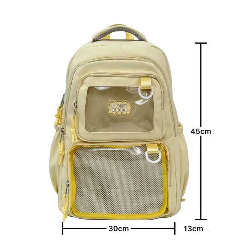 Japanese Style Kawaii Backpack Girls Transparent Ita Bag Women Large Capacity Backpack Fashion School Bag for College Student JK W251031
