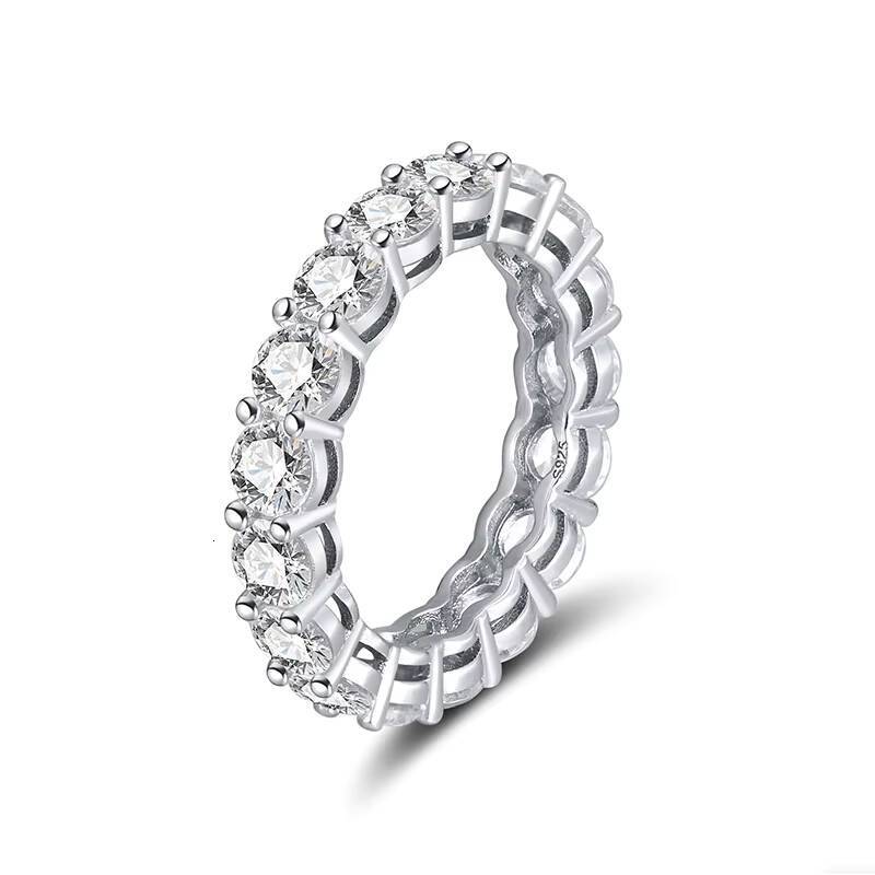 SR167 Hot Selling Women Jewelry Wholesale Cubic Zircon Wedding Band 925 Sterling Silver Diamond Tennis Rings