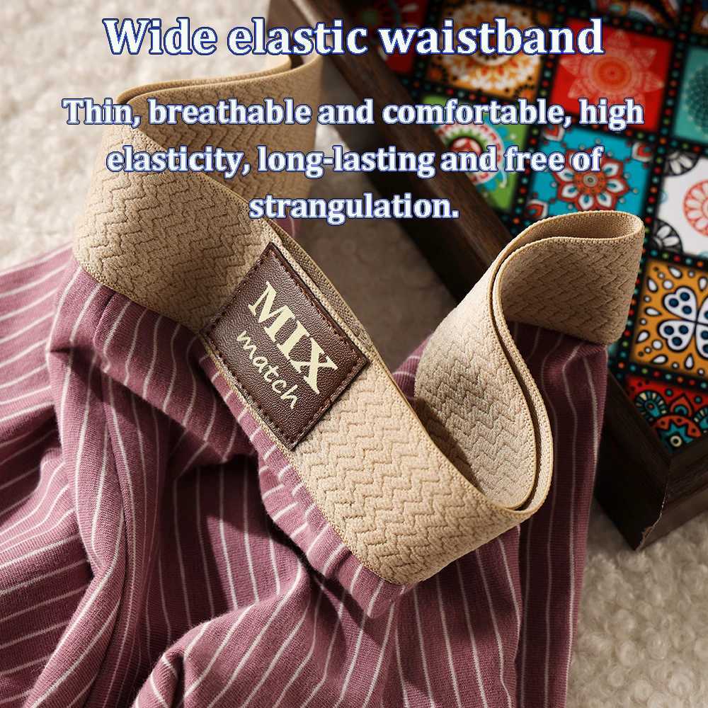 3PCSPack Fashion Knit Striped Mens Panties 100 Cotton Hygroscopic Breathable Crotch Boxer High Elastic Soft Underwear For ManT251031