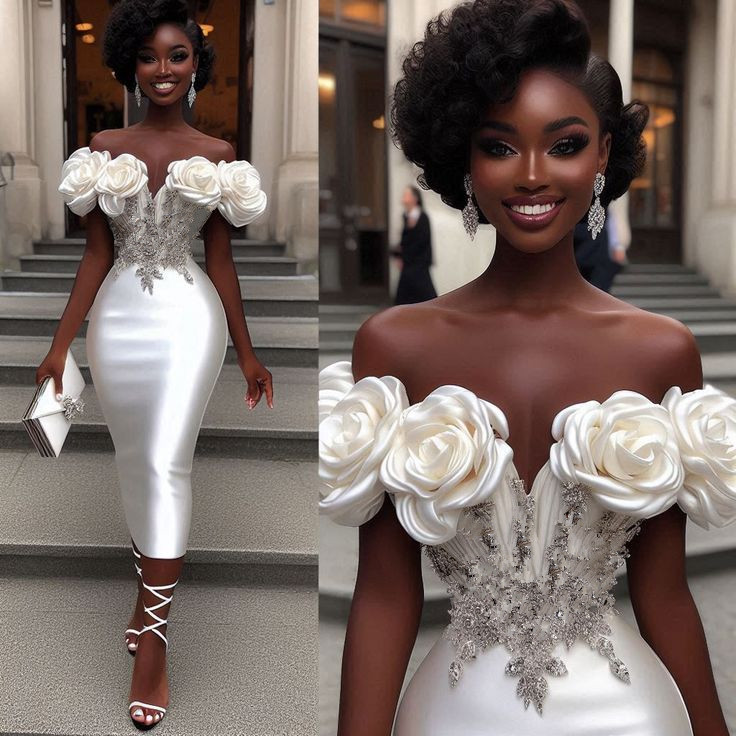 African Black Girl Mermaid Wedding Dresses Sexy Off Shoulder Short Bridal Gowns Aso Ebi Plus Size Robe de Mariee