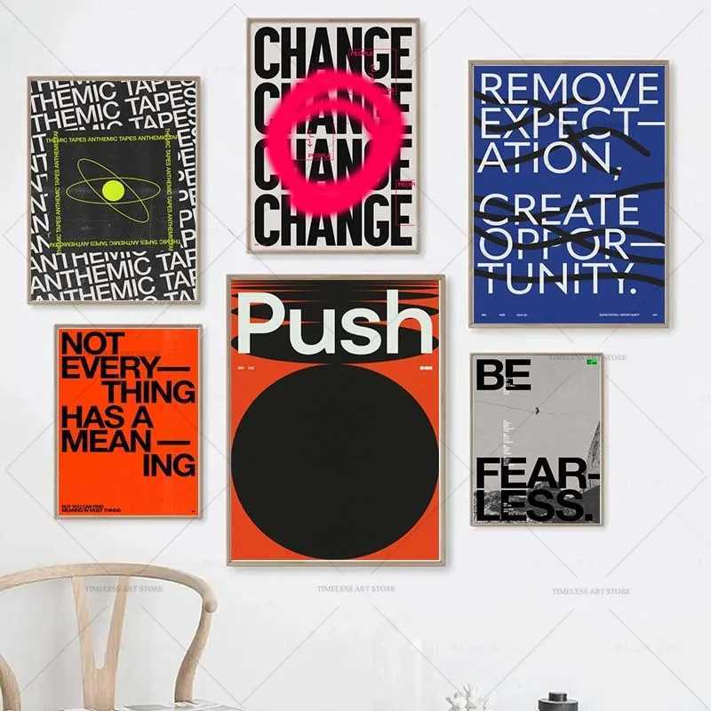 Modern Quotes Posters Retro Inspirational Words Canvas Print Calligraphy Wall Art Canvas Painting for Living Room Home Decor C251031