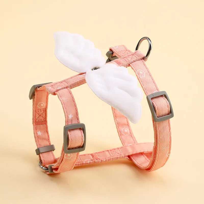 Angel Wings Pet Harness Adjustable Dog Cat Chest Set Cute Collar Safety Belt Outdoor Walking Leash Rope Dog Accessories C251031