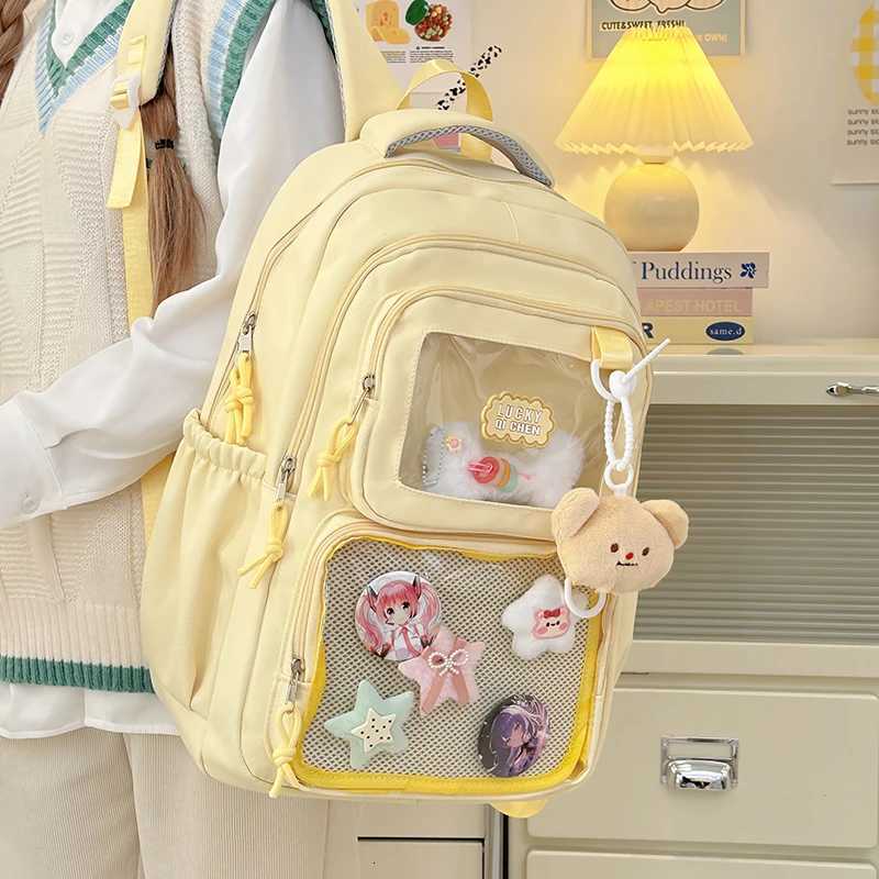 Japanese Style Kawaii Backpack Girls Transparent Ita Bag Women Large Capacity Backpack Fashion School Bag for College Student JK W251031