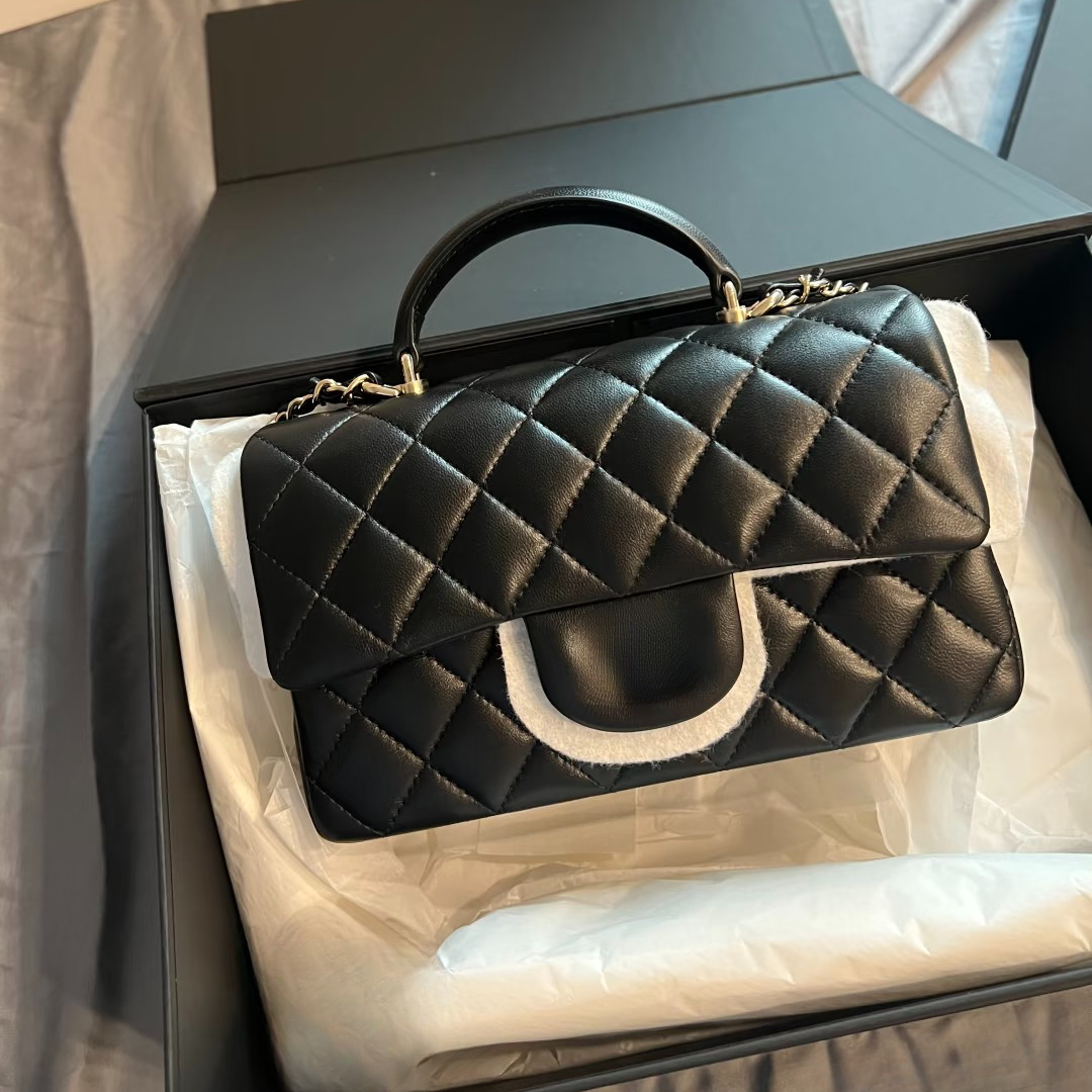 Classic Mini Flap Bag Designer Bag Quilted Bag Tweed Bag Top Handle Metal Hardware Matelasse Leather Caviar Chain Womens Luxury Shoulder Handbag Cc Coco Bag