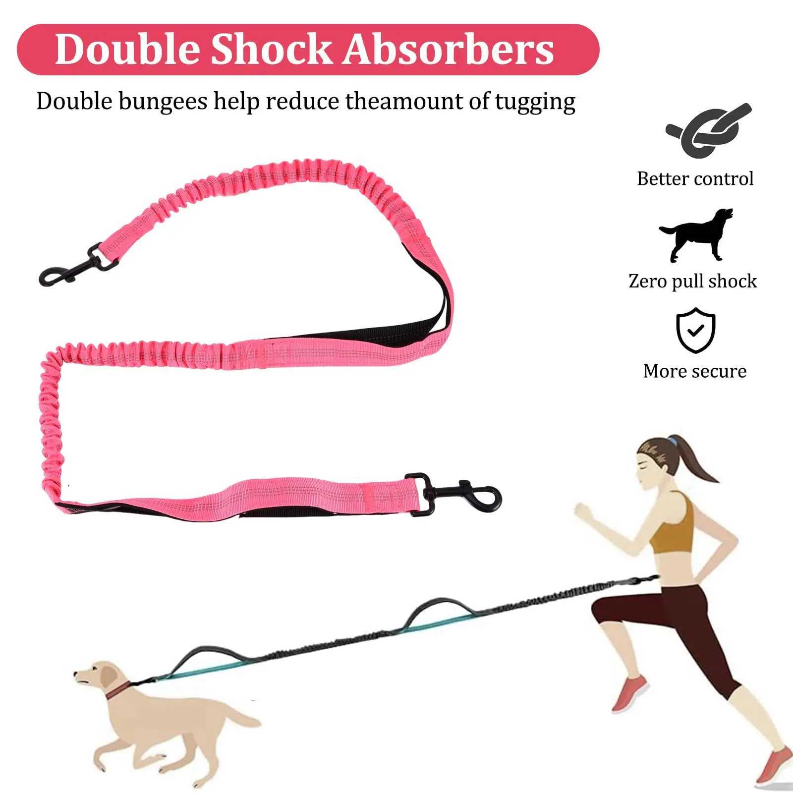 Reflective Dog Running LeadHands Free Dog Leash With Removable Waist Bag And Double Handle LeashSuitable For All Dogs Breeds C251031