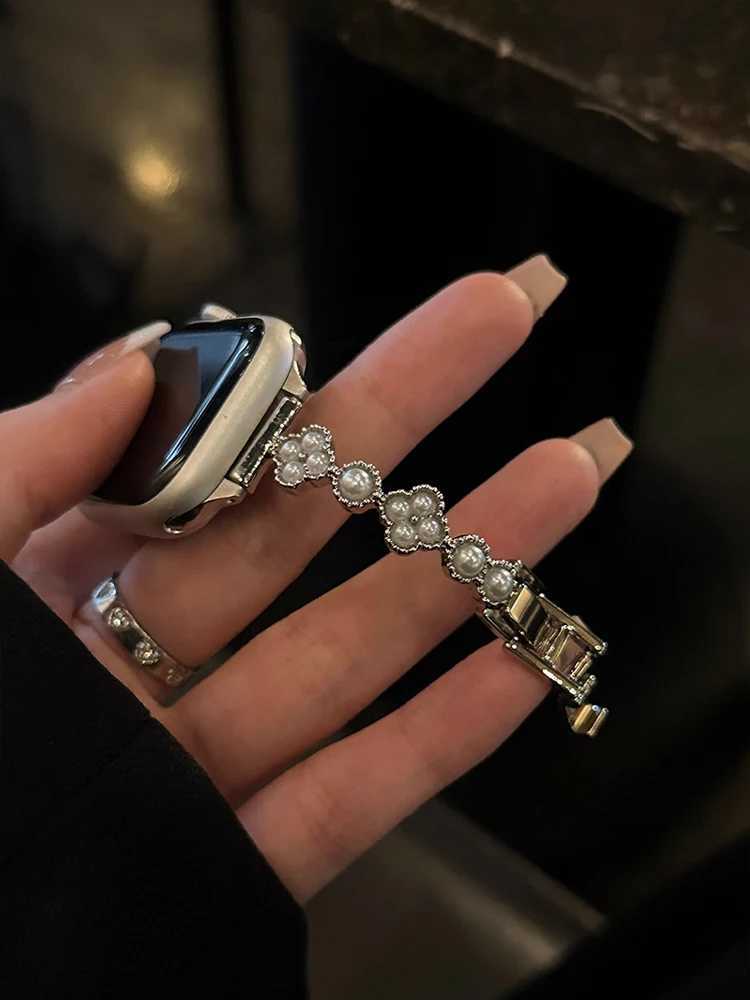 Luxury Pearl Band For iWatch tra 10 9 8 7 6 5 4 Slim Metal Bracelet Strap For Watch 38mm 40mm 41 42mm 44 45mm 46mm 49mm Y251031