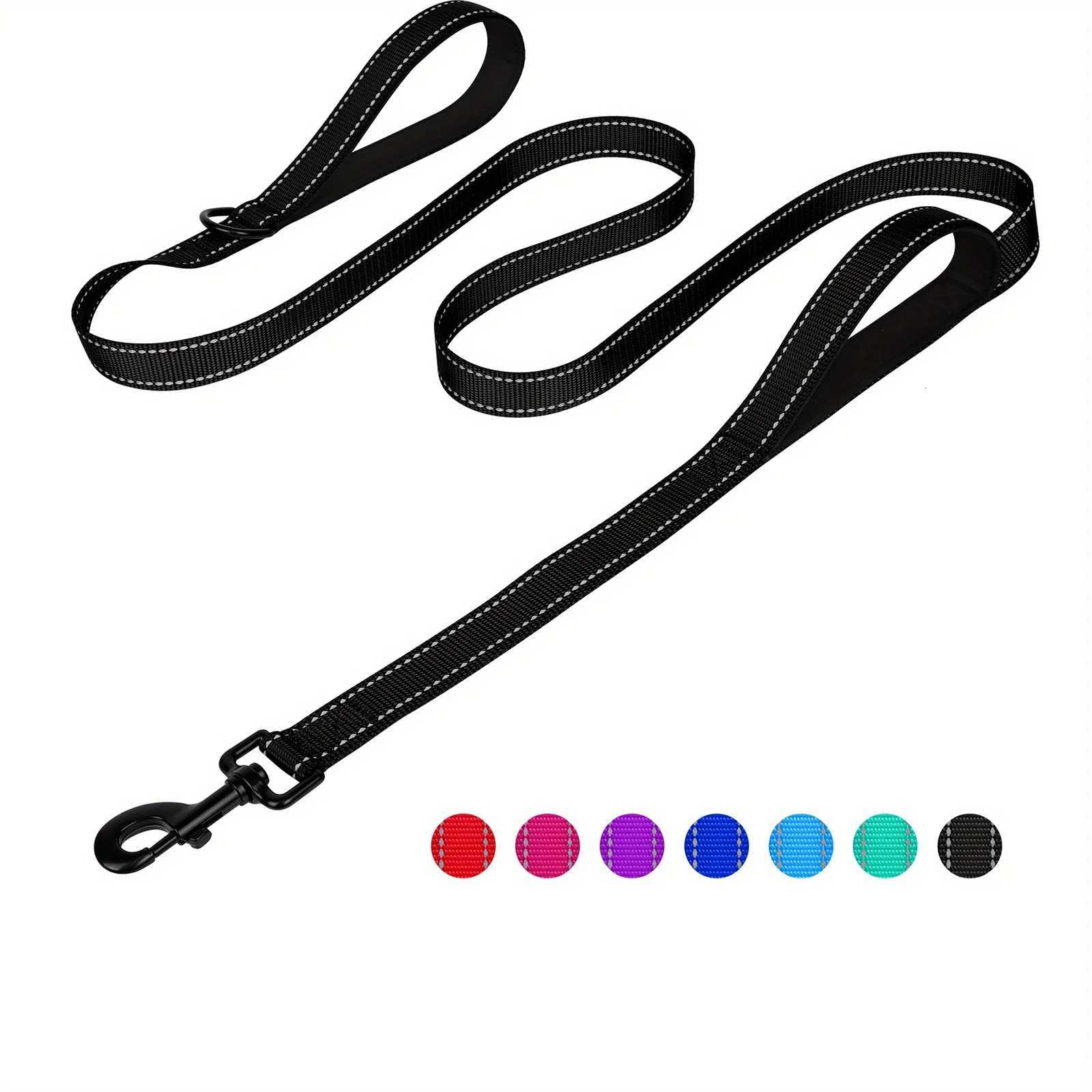 Double Handle Dog Leash DoubleSided Reflective Night Safety Heavy Duty For And Extra Large And Me C251031