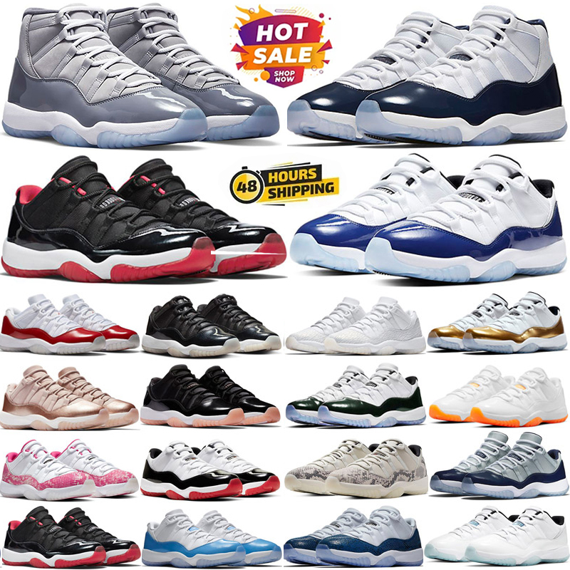 Designer 11 Basketball Shoes OG 11s Cherry Cool Grey Mens Womens Trainers Bred Gamma Blue Pure Violet Low 25th Anniversary Concord Space Jam Midn