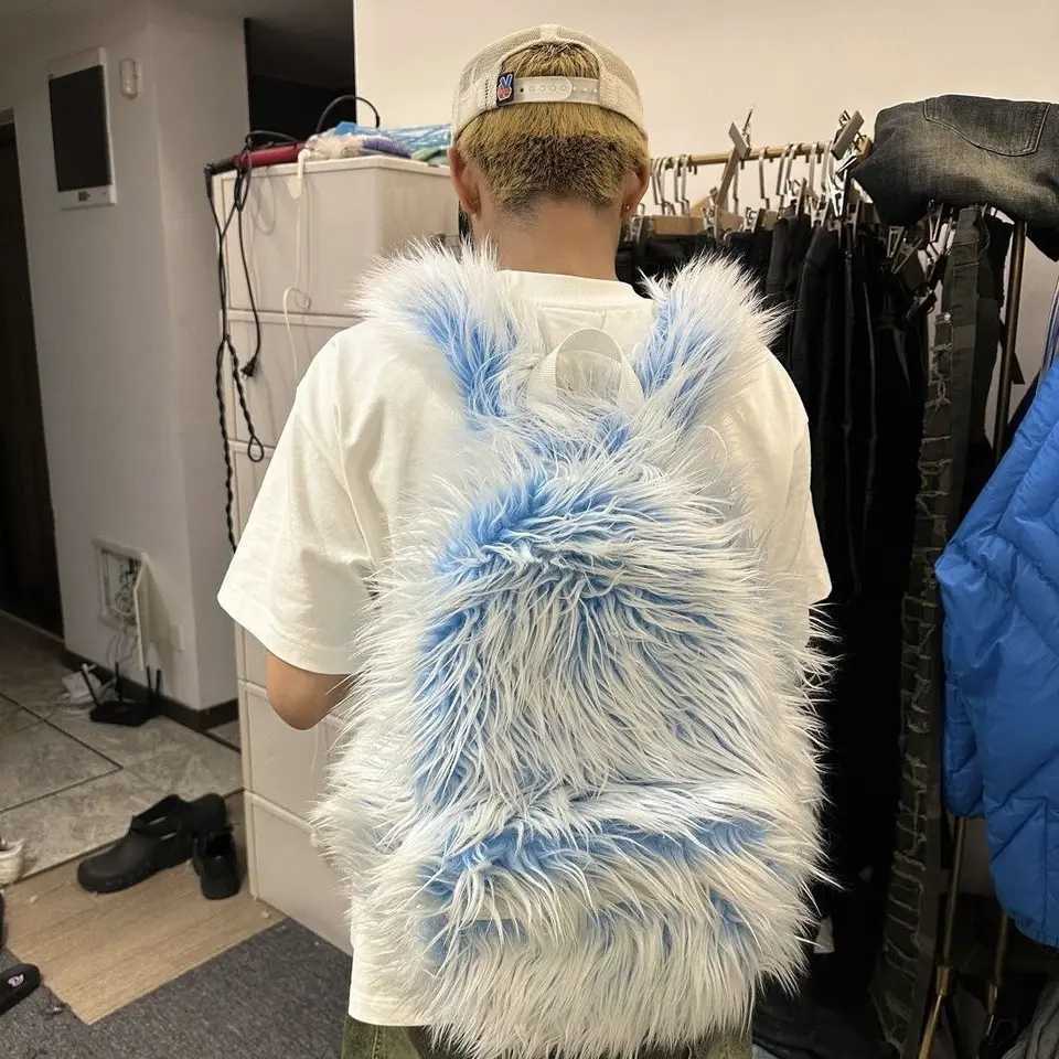Y2K Fluffy Backpack… - image