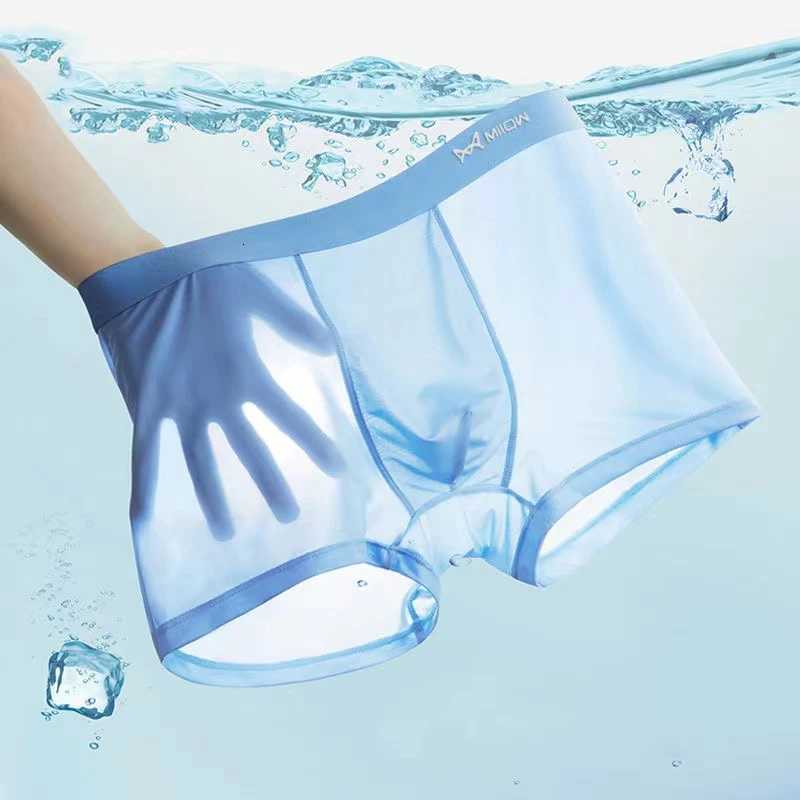 MiiOW 3Pcs Ice Silk Summer Men Panties Lightweight Breathable Mens Underwear Boxers Antibacterial Underpants Man Boxer TrunksT251031