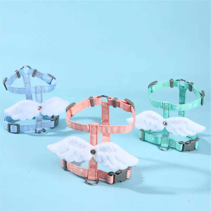 Angel Wings Pet Harness Adjustable Dog Cat Chest Set Cute Collar Safety Belt Outdoor Walking Leash Rope Dog Accessories C251031