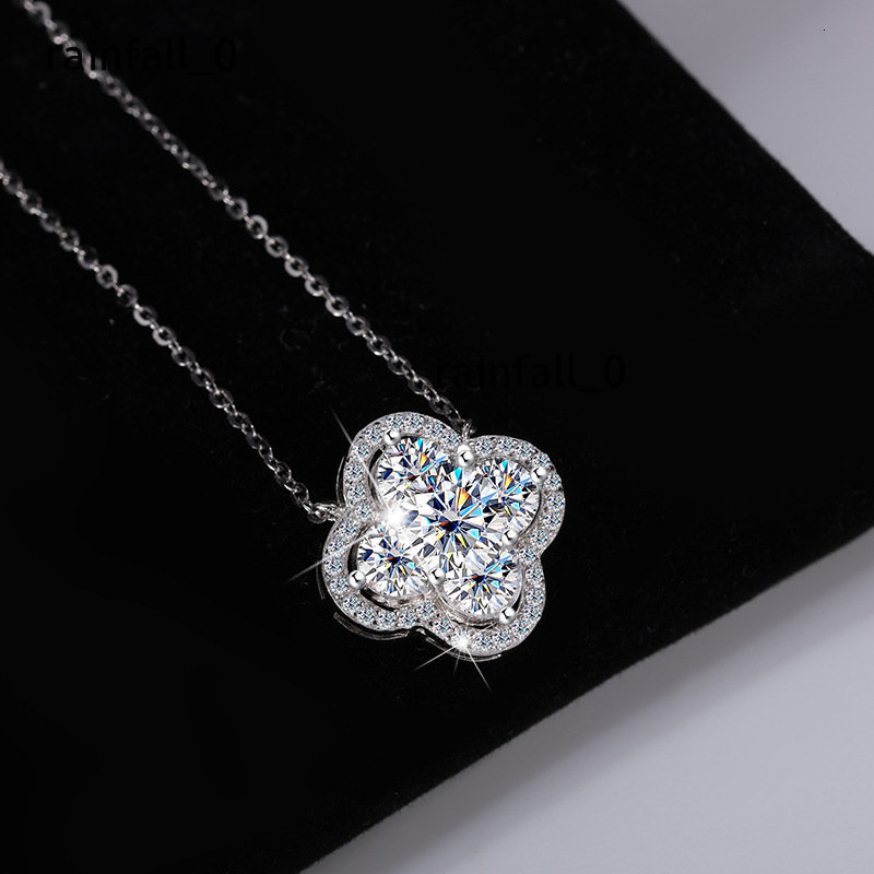 New S925 Silver Moissanite Necklace Full Diamond Luxury Collarbone Chain for Women Wholesale From Factory