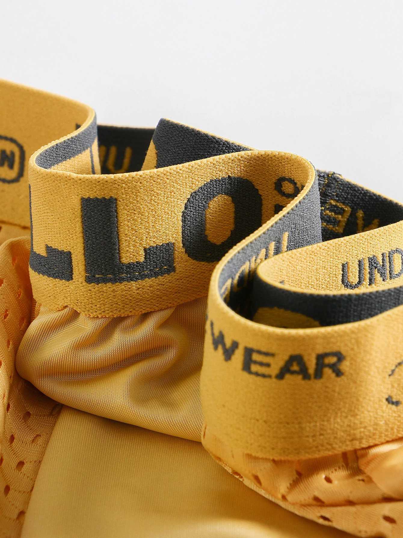 4PCS mens underwear comfortable solid color mens boxer briefs semimesh breathable trendy underwearT251031