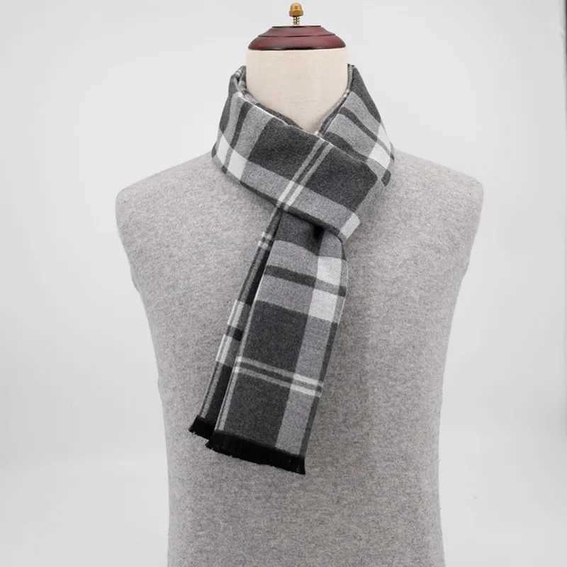 Luxury Brand Winter Plaid Cashmere Scarf for Men Warm Neck Scarfs Male BusinESS Scarves Long Mens ShAWlW251030