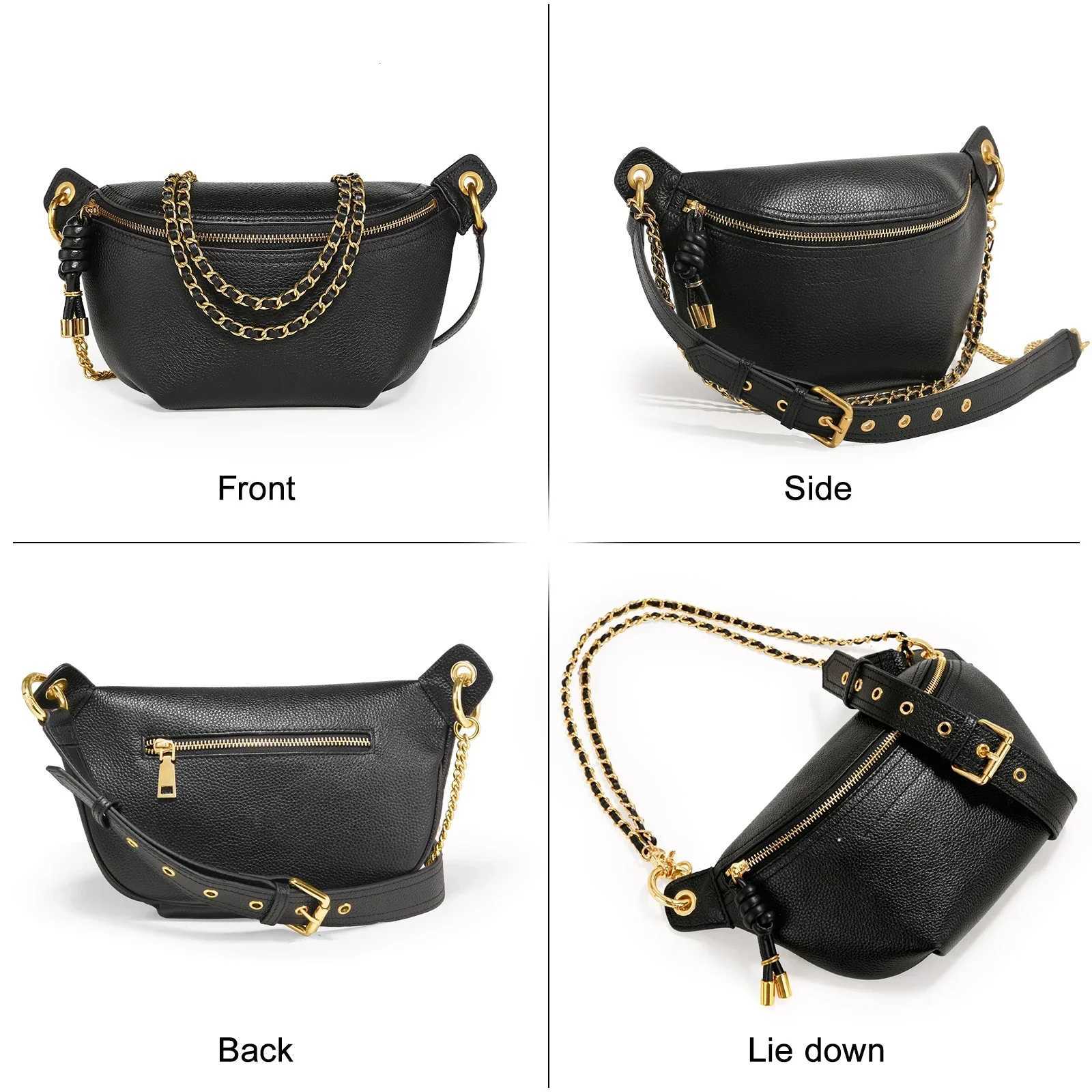 ITAMOOD Genuine Leather Waist Packs for Women Fashion Fanny Pack Belt Bag Luxury Designer Trendy Crossbody Bag W251031
