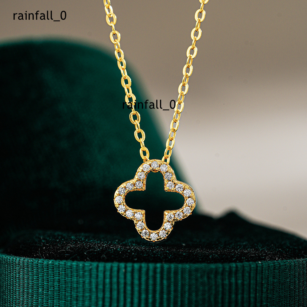 Luxury Clover Design Necklace VVS Moissanite Diamond Pendant for Women Wedding S925 Sterling Silver Chain Charm