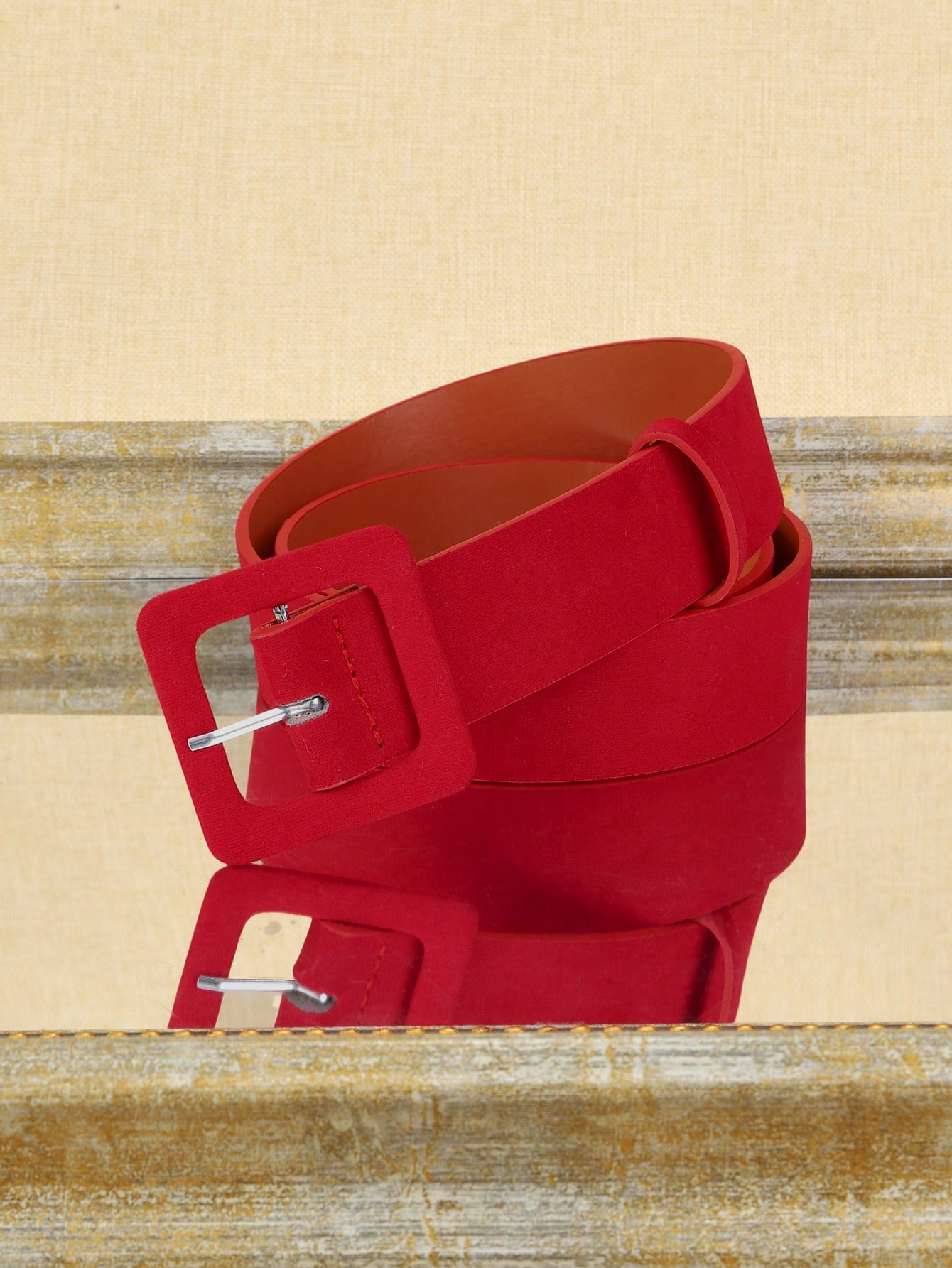 1 piece of red PU ladies' bag strap, featuring a fashionable and trendy bohemian style belt, suitable for daily use.