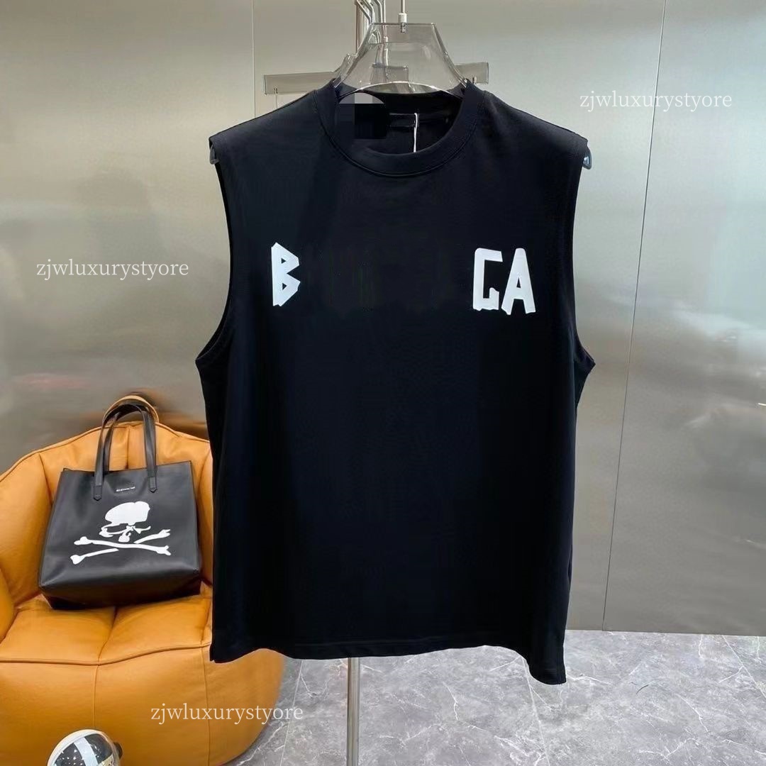 French Paris designer high quality men's tank top T-shirt summer pure cotton sleeveless luxury letter printed tank top Fashion luxury couple tank top T-shirt blazer