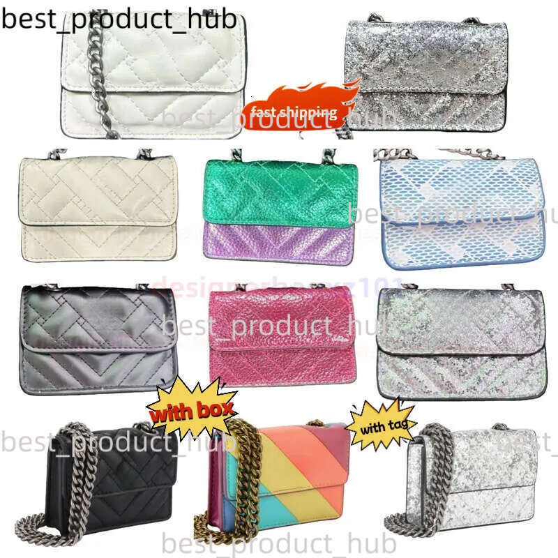 Geigie Kurt London Kensington Designer Luxury Mini Bolsa De Lujo Shoulder Bag Adjustable Strap Black Silver Multi-Pocket Crossbody With Box 89A