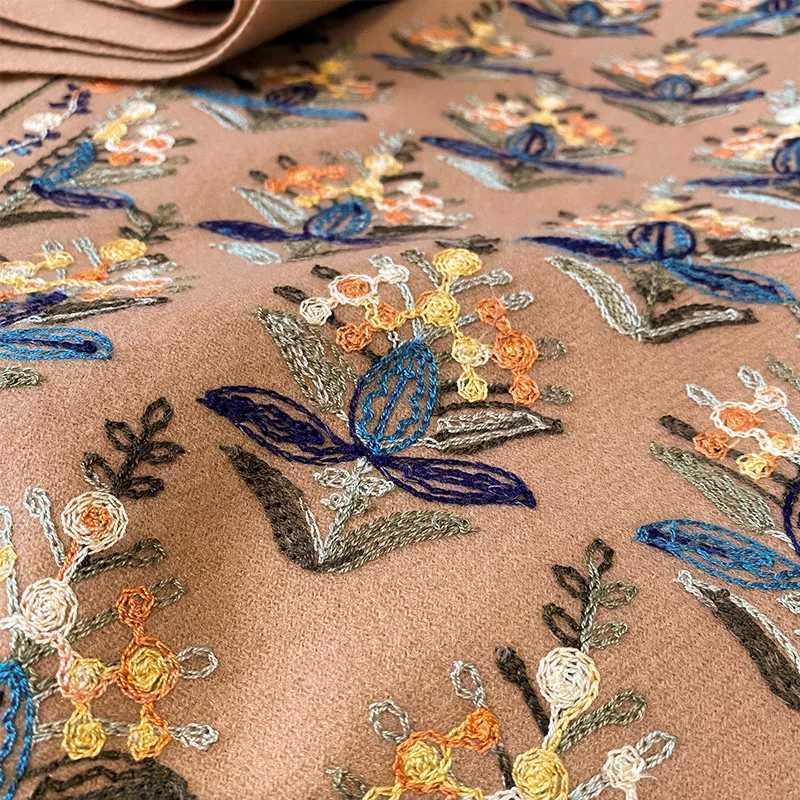 Winter Warm Cashmere Scarf for Women Floral Embroidery Blanket Thick Shawl Wrap Neckerchief Elegant Poncho Bufanda C251031