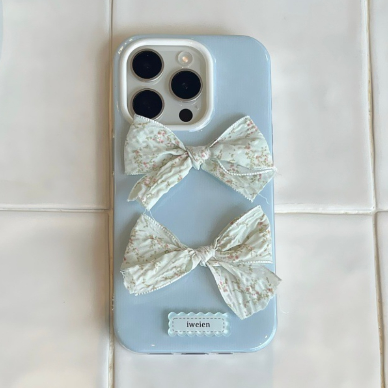 3D Bowknot Phone Case Compatible with iPhone 17/16 Simple Protective Cover 15/14 Pro Personalized